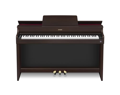 Casio CELVIANO AP-300 - Piano digitale con 88 tasti pesati, 19 suoni, sistema di altoparlanti 40 W, audio Bluetooth/MIDI, USB, finitura palissandro (AP-300BN)