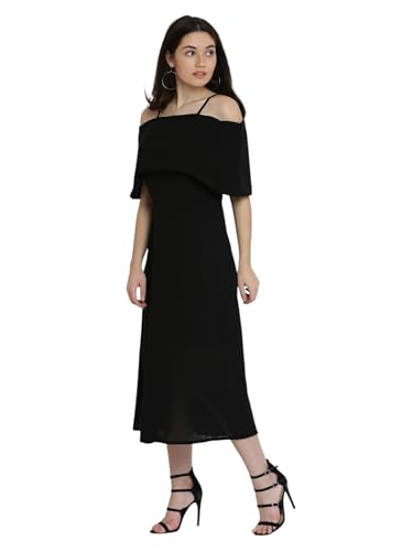 Image of Miss Chase Women's Pink Off Shoulder Midi Skater Dress