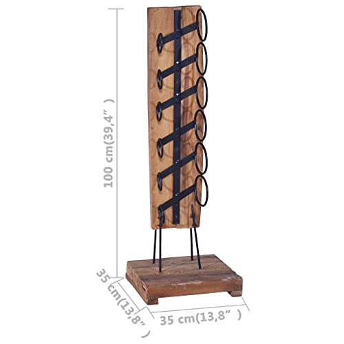 Soporte para 6 Botellas en Madera de Teca y Metal miniatura 6
