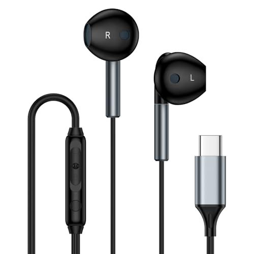 USB C Headphone for Samsung Galaxy Z Flip 7 Z Fold 7 A17 S25 Edge Ultra S24 S23 S22 S21 S20 A36 A16 A15 A14 A13 A53,Wired Earbuds with Mic Volume Control in Ear Earphones for iPhone 16 15,Pixel 9 8