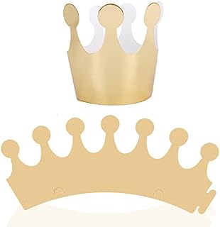 NiCoLa Birthday Party Hat 10 Pieces Gold and Silver Paper Crown Hats, Mini Simple Paper Crowns Party Hats for Kids Birthday Party Decoration