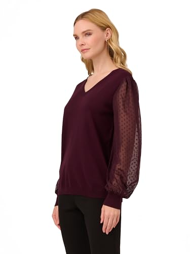 Adrianna Papell Womens Clip Dot Long Sleeve Sweater4