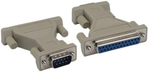 Kentek DB9 Male to DB25 Female, Male to Female M/F Serial at Modem Adapter Gender Changer Coupler RS-232 Molded Peripheral Printer