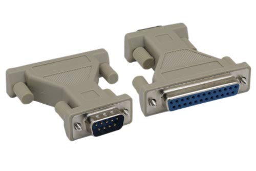 Kentek DB9 Male to DB25 Female, Male to Female M/F Serial at Modem Adapter Gender Changer Coupler RS-232 Molded Peripheral Printer