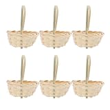 jojofuny Kleiner Bambuskorb Handgewebt Länglicher Kleiner Blumenkorb aus Natürlichem Bambus für Zuhause Party Zeremonie