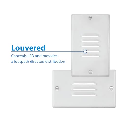 Image of STP2 Louvered White LED Step Light with Photocell (STP2L120WHPC)
