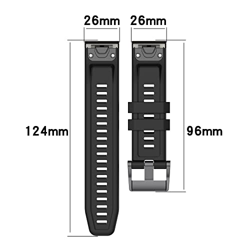 Wownadu 26mm Quick Release Watch Straps Compatible for Garmin Fenix 7X Strap, Fenix 6X / 5X GPS Band - Image 3