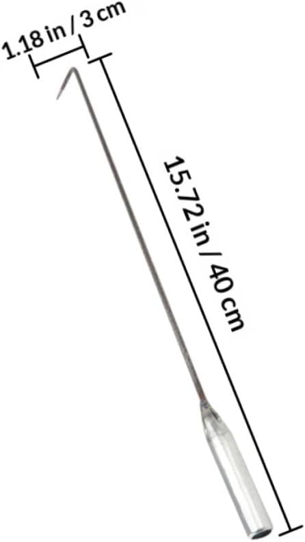 Abaodam 8pcs Steel Fire Hooks for Ash Cleaning and BBQ Fire Pit, 40cm Long Handle Stove Poker Set for Heating Stove and Outdoor Barbecue Ash Removal
