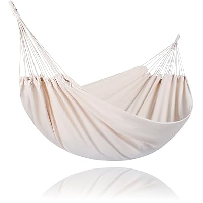 SUNCREAT Camping 2 Person Canvas Hammock, Double Travel Hammock, 475 lbs Capacity, Natural
