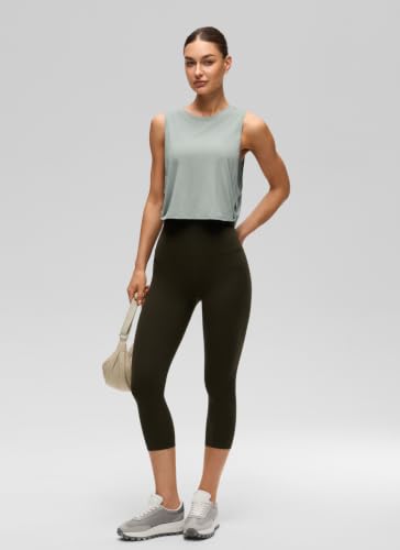 Image of CRZ YOGA Pima Cotton Dropped Armhole Tank | Workout, Naturally Soft, Loose Fit, Crop, Crewneck, Knotted Sides, Sleeveless Tops for Women