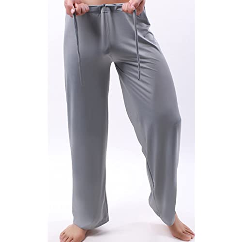 JEsilunmaMY Loose Pajama Pants for Men Lightweight Elastic Waist Breathable Slip Lounge Trousers Casual Loose Sleep Bottoms3