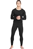 Mens Thermal Underwear Set with Lightweight Ultra Soft Fleece Lined,Long John Set, Moisture-Wicking...