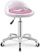 Robotowe stołki do stołka roboczego Fotela Vanity Regulowana wysokość hydrauliczna z kółkami stołka salonowego Do Masażu Salon Tattoo Home Office (Color : White)