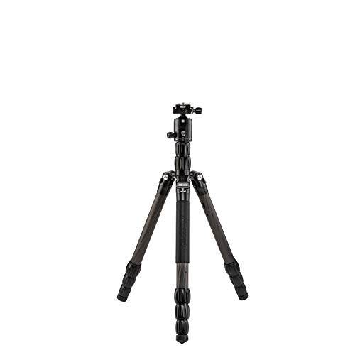 MEFOTO GlobeTrotter 64.2" Carbon Fiber Travel Tripod/Monopod w/Case, Twist Locks, Triple Action Ballhead w/Arca Swiss Plate - Black (C2350Q2K)
