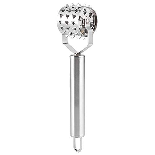 Alvinlite Meat Tenderizer with 360° Rotating Stainless Steel Ultra Sharp Needle Blades, Roll Meat Mallet Pounder Hammer Tool with Hanging Holes for Kitchen Tenderizing Steak, Beef and Fish