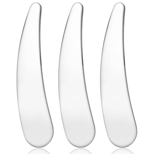 Thinp 3 Stück Kosmetikspatel, Mini-Make-up-Spatel aus Edelstahl Wiederverwendbare Mini Metall Makeup Spatel Kosmetikspachtel für Creme, Mini Masken Pinsel, Kosmetik Metall Spatel, Beauty Scoop