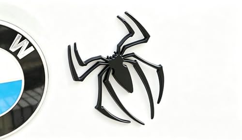 Image of 2 PCS 3D Spider Chrome Emblem Badge Sticker Decoration for Car, Truck, Motorcycle, RV, Scooter, SUV, Door, Window (Black-B0CJBG4ZGZ)