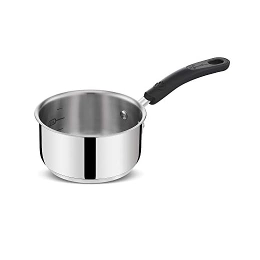 Lagostina Pratica Casseruola in Acciaio 18/10 con Manico Lungo in Silicone, Pentola per Induzione, Gas e Forno fino a 210°, 16 cm