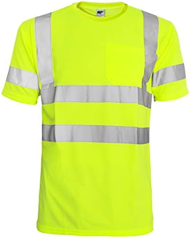 L&M® Hi Vis T Shirt ANSI Class 3 Reflective Safety Lime Orange Short Long Sleeve HIGH Visibility