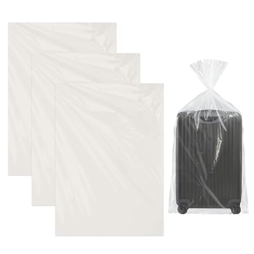 Paquete de 3 Bolsas Plastico Transparente Extra Grandes,Reutilizables de 90 x 120 cm Bolsa Transparente,Bolsas de Plástico Grandes para Juguetes de Peluche Grandes,Equipaje,Maletas,Edredones,Mantas