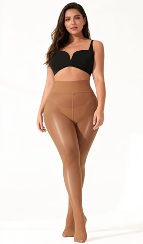 Image of VEBZIN Tights for Women Black Sheer 30D Tights High Waisted Stockings Pantyhose
