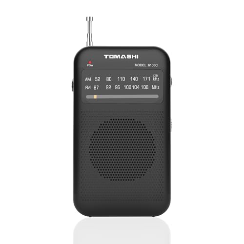 Radio AM/FM de poche TOMASHI : mini poste de radio à piles compact avec prise jack