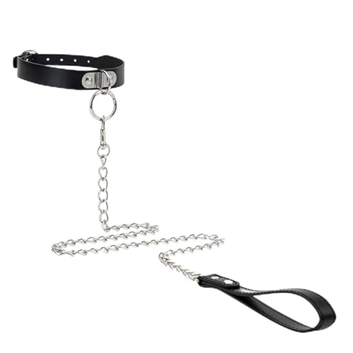 Collier à anneaux en fer noir aux finitions soignées de style robuste