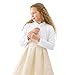 Lilax Little Girls' Knit Long Sleeve Button Closure Bolero Cardigan Shrug 4T White