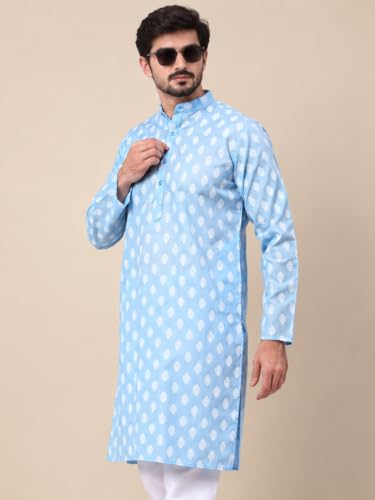 Image of Jompers Men's Cotton Floral Printed Kurtas