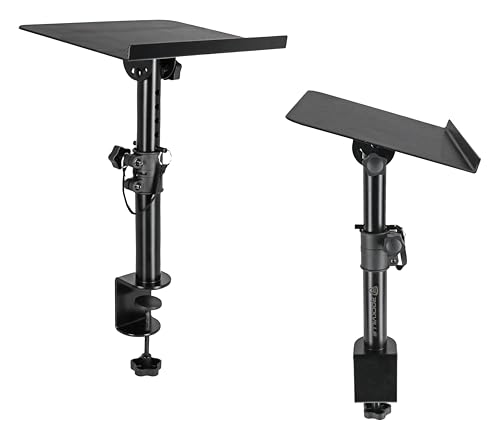 Rockville DMS75 Pair Studio Monitor Speaker Stands, Desk Clamp, 15 Degree Adjustable Tilt, 6 Height...