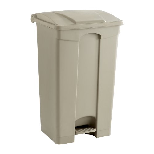 Safco Products Plastic Step-On Trash Can 9923Tn, Tan, Hands-Free Disposal, 23-Gallon Capacity #TOP2