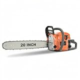 20" Petrol Chainsaw, 58CC 2-Stroke Top Handle Chain Saw, Lightweight Powerful Saw for Tree Felling, Logging, Garden Pruning, Heavy Duty Tasks, 8500rpm (Orange)