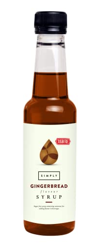 Simply Sugar Free Gingerbread Syrup Low Calorie Vegan & Nut Free Flavoured Syrup for Coffee Cocktails & Baking (250ml)