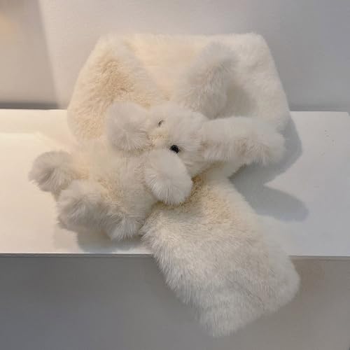 Scarf Cartoon Rabbits Plush Scarf for Winter Decorative Lovely Neck Shawl Kids Winter Warm Neckwear Outdoor Activity Scarves4