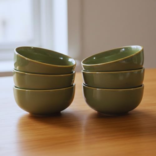 Image of Freakway Dinner Bowls, Green Ceramic, Set of 6