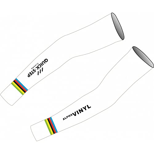 Generic 2022 Pro Team QUICK STEP White Champion Julian Manicotti da ciclismo con protezione UV per uomo e donna, Manicotti solari protezione traspiranti per gli sport all'aria aperta (S)