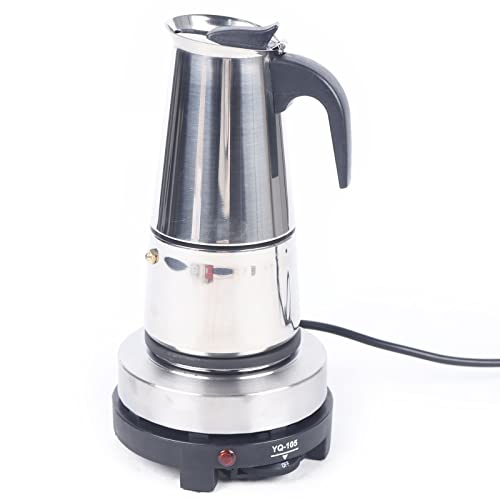 Wulimasun Cafetiere Italienne Electrique,Machine Espresso En Acier Inoxydable,CafetièRe éLectrique 300ml Avec CuisinièRe éLectrique,Pour CaféS,Magasins...