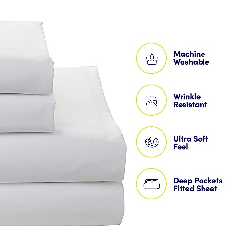 Sweet Home Collection 7 Piece Comforter Set Bag Solid Color All Season Soft Down Alternative Blanket & Luxurious Microfiber Bed Sheets, Genova, Full