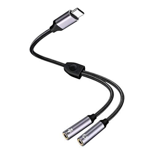 Cable Type C a doble Jack 3.5mm compatible universal