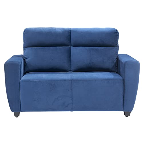 Image of Wakefit Sofa Set | 3 Year Warranty | Sofa 5 Seater, 5 Seater Sofa for Living Room, Wooden Sofa Set, Sofa Set 3+2 Seater - Belize(Fabric-Velvet : Blue)