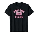 Abilene Texas Gym Style Distressed Pink Print T-Shirt