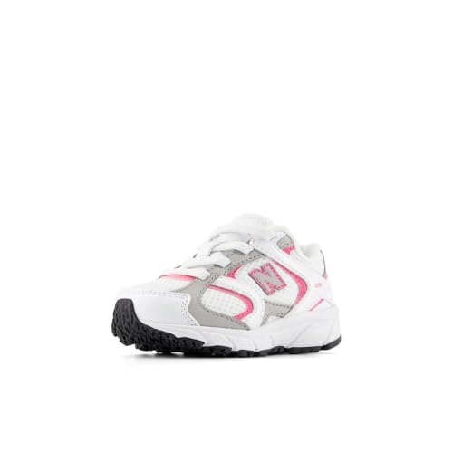 New Balance Kids 408 V1 Bungee Sneaker Nb 103 White/Pink Satin 12 Little Kid