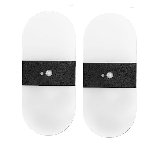 Jeenuuder - Lote de 2 apliques de pared para interior recargables con sensor de movimiento