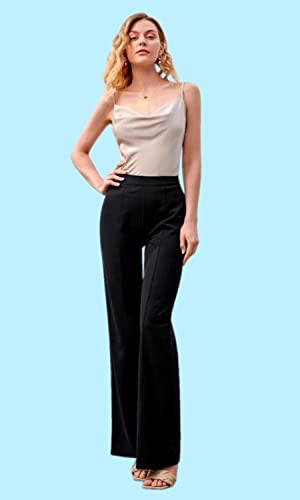 Image of Dream Beauty Fashion Women's High Waist Bell Bottom Trouser, Elastic Flared Bootcut Pants, Stretchy Parallel Leg for Casual Office Work wear (Dhoni 1)
