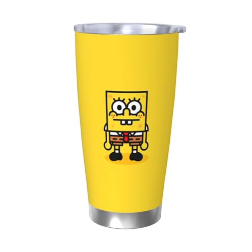 スポンジボブ 水筒 真空断熱ケータイマグ 600ml ステンレスボトル 車用 直飲み 保温 保冷 フタ付きコーヒーカップ アウトドア 車のネイブに最適 スポーツタイプ ステンレスクールボトル 軽量 隔? 水筒 男の子 女の子