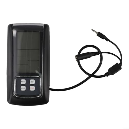 HomeVortex Medidor electrónico para bicicleta de ejercicio, para ciclismo en interiores, registra calorías, velocidad, frecuencia cardíaca, tiempo, construcción de plástico duradero, color negro