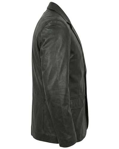 Image of Men's Leather Blazer - Lambskin Leather Blazer Men Genuine Leather Jacket Blazers - Men's Real Leather Sport Coat