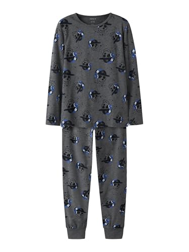 Name IT Jungen Nkmnightset Dark Grey Mel Skull Noos, Dark Grey Melange, 134-140 EU