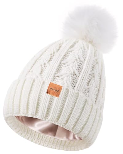 Winuesa Gorro de Punto Forrado en Satén para Mujer miniatura 1