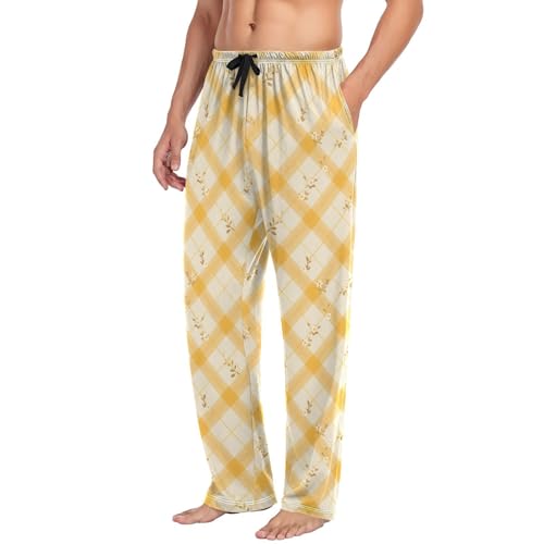 GuoChe Pajama Pants For Men Soft Mens Pj Pants Lightweight with pockets for Spring Christmas Gifts Small4